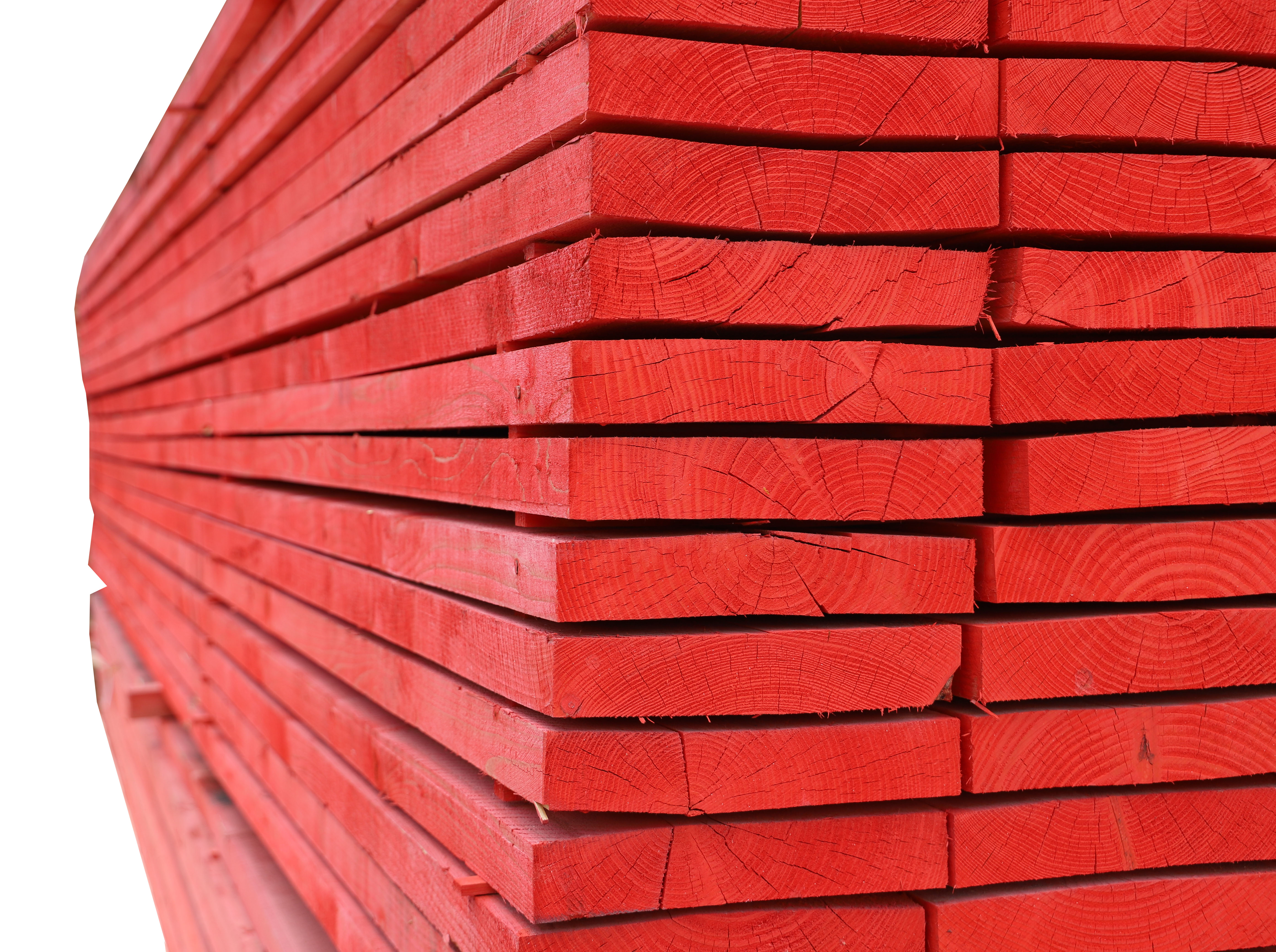 Holzbohle S10 gekappt, gestempelt, rot getaucht 50x280mm, 4,5m