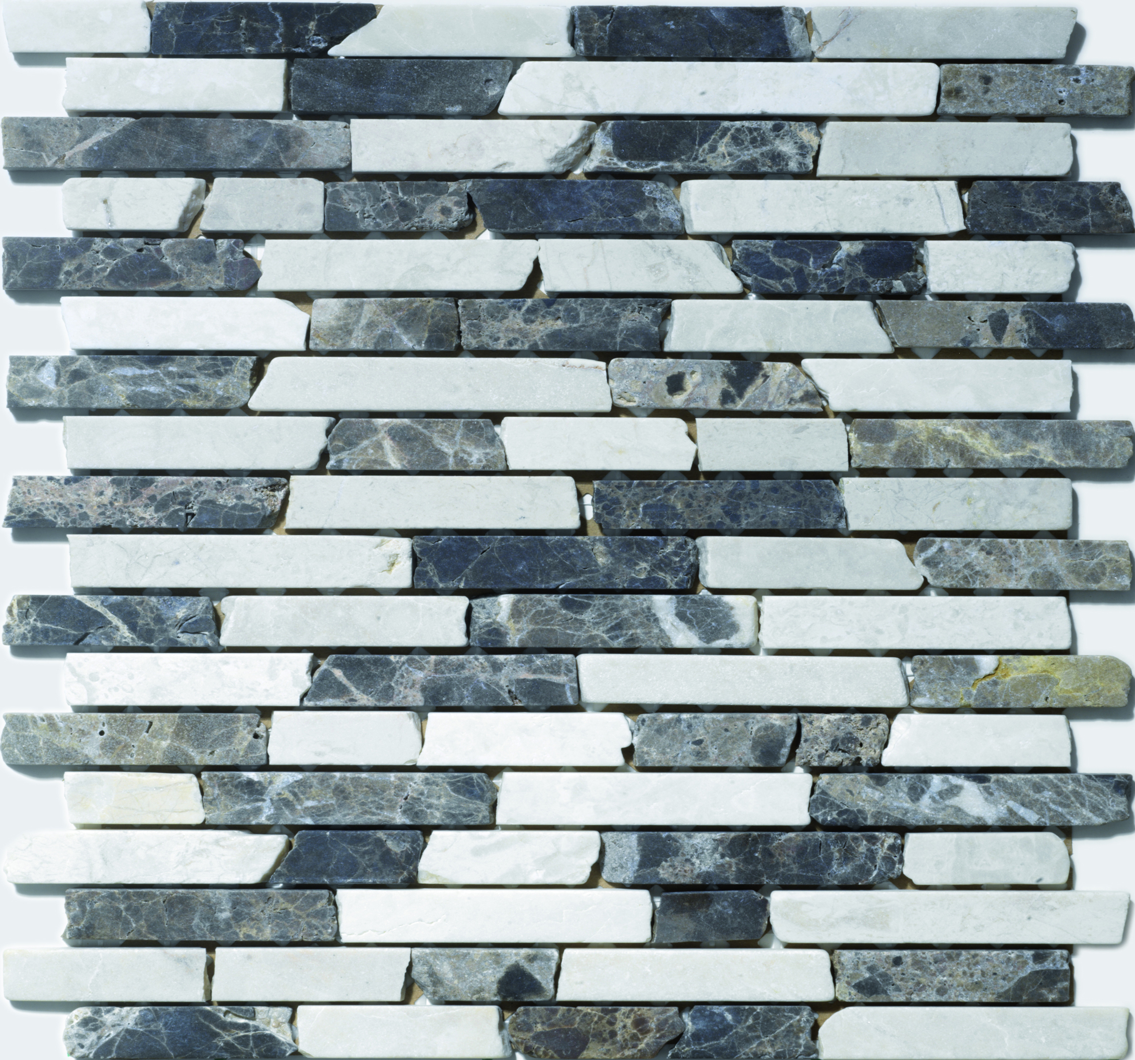 Boizenburg Naturstein-Brickmosaik Castanao/Biancone Mix 30,5x30,5cm