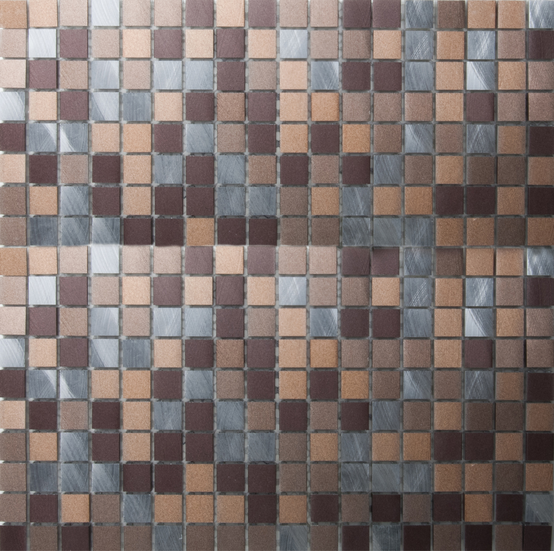 Boizenburg Mosaik Aluminium Novo braun silber mix 1,5x1,5cm