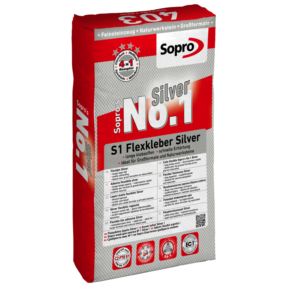 Sopro No.1 403-21 SoproÂ´s No. 1 Silver Flexkleber schnell 25 kg Sack